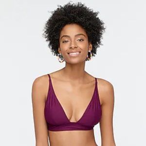 J. Crew Plunge V-neck bikini top - Dark Purple (Iris)